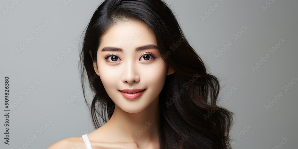 얼굴 관리, 얼굴 트리트먼트, 미용, 뷰티 및 스파, 아시아 여성 초상화. 얼굴 관리, 얼굴 트리트먼트, 미용, 뷰티 및 스파, 아시아 여성 초상화.