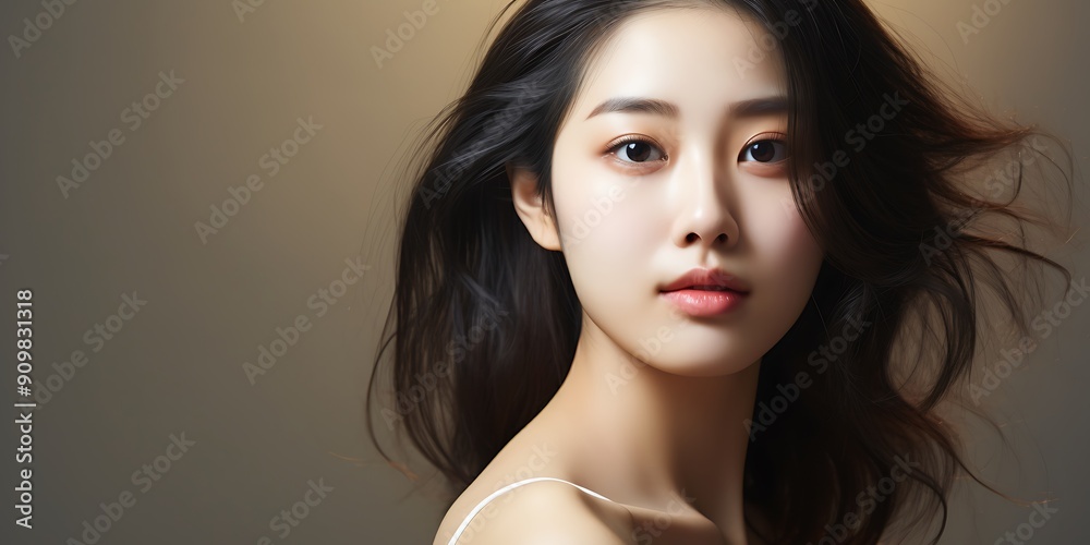깨끗하고 상쾌한 피부를 가진 아름다운 젊은 아시아 여성, 얼굴 관리, 얼굴 트리트먼트, 미용, 뷰티 및 스파, 아시아 여성 초상화. 깨끗하고 상쾌한 피부를 가진 아름다운 젊은 아시아 여성, 얼굴 관리, 얼굴 트리트먼트, 미용, 뷰티 및 스파, 아시아 여성 초상화.