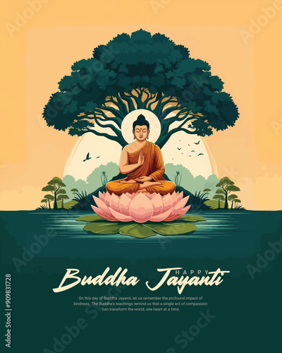 Bhagwan Lord Buddha Jayanti and buddha Purnima with Lord Mahavir Jayanti Social Media Post Banner 