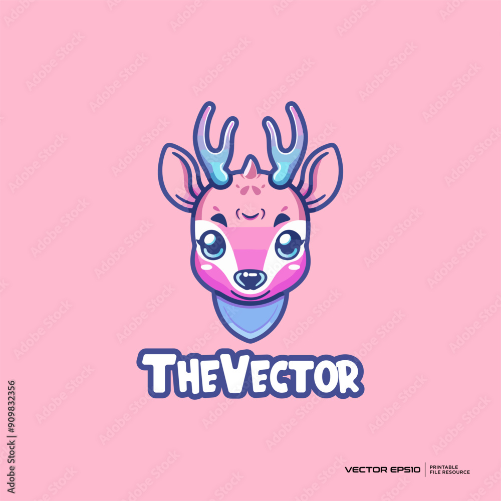 Cute dear's head vector, logo, character, cartoon, illustration, eps10 Cute dear's head vector, logo, character, cartoon, illustration, eps10
