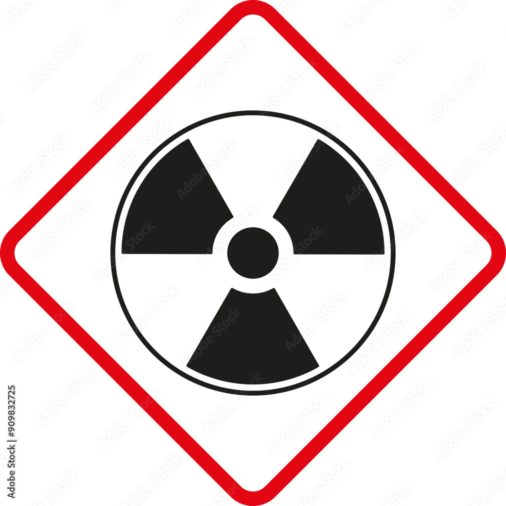 Radioactive symbol. Hazardous material sign. Radioactive symbol. Hazardous material sign.