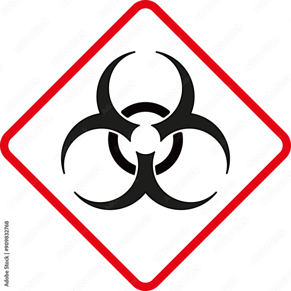 Infectious substances sign. Hazardous material sign. Infectious substances sign. Hazardous material sign.