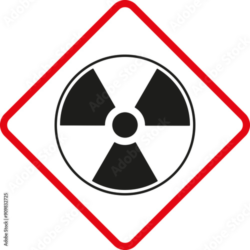 Radioactive symbol. Hazardous material sign.