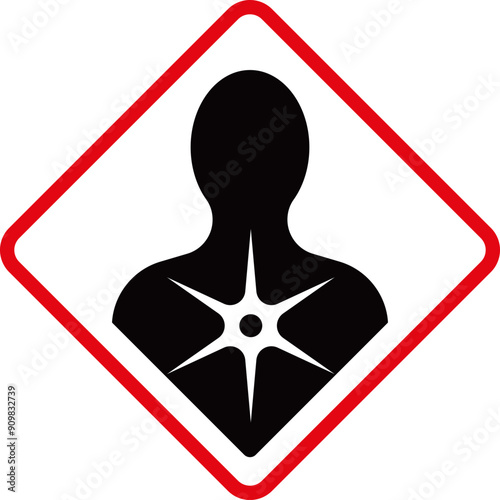 Warning health sign. Hazardous material sign.