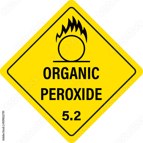 Organic peroxide sign. Hazardous material sign. photo