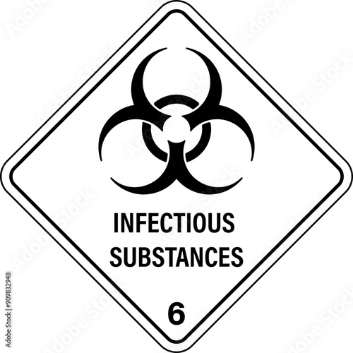 Infections substances sign. Hazardous material sign.