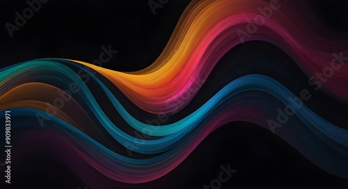 Modern colorful flow poster. Wave Liquid shape in black color background. Art design for your design project. Vector illustration