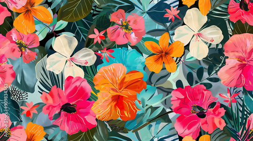 Wallpaper Mural flower pattern Torontodigital.ca