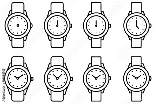 Classic watch line art showcasing minimalistic timeless design principles