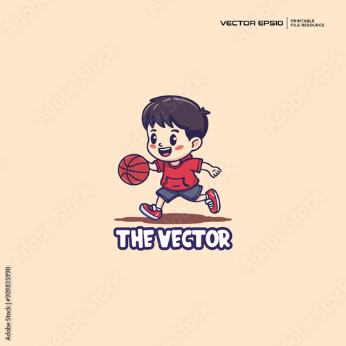 Basketball boy vector, logo, character, cartoon, illustration, eps10