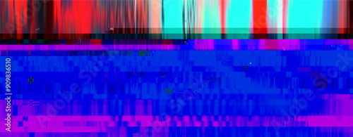 Trendy glitch pattern on dark background. Abstract geometric elements