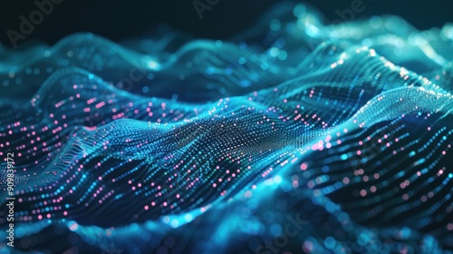 Lingkaran latar belakang kode biner digital - Terbang melalui rendering 3D abstrak dari jaringan kode biner data teknologi ilmiah yang menyampaikan konektivitas, kompleksitas, futuristik,  photo