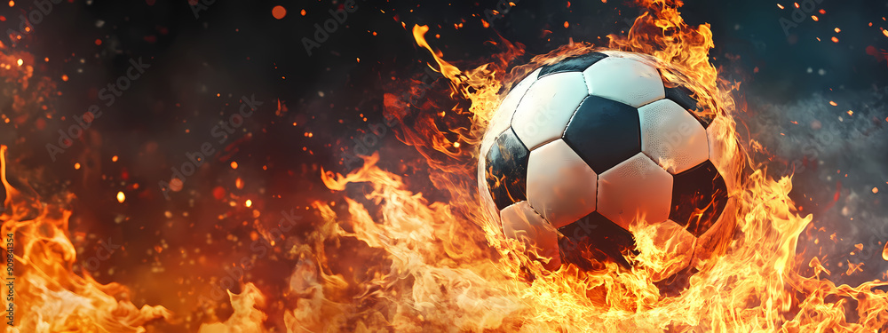 Fototapeta premium Fiery Soccer Passion