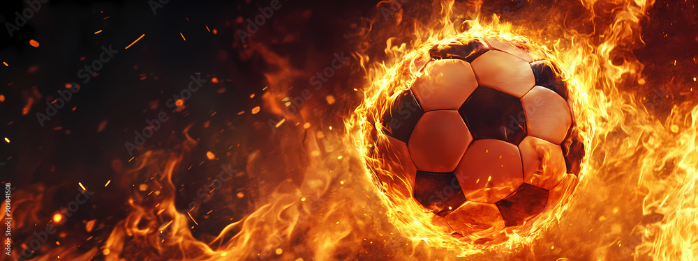 Fototapeta premium Fiery Soccer Passion