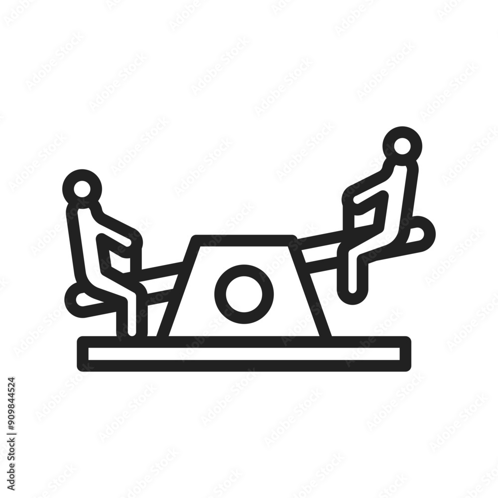 Sitting on Seesaw icon vector image.Suitable for use on web apps, mobile apps and print media. Sitting on Seesaw icon vector image.Suitable for use on web apps, mobile apps and print media.