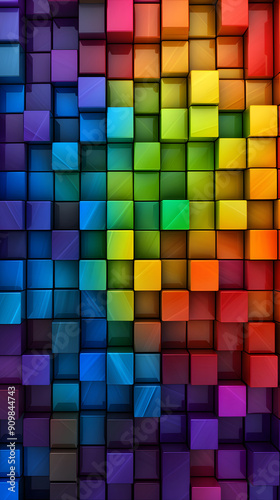 Digital color mosaic square abstract graphic poster background