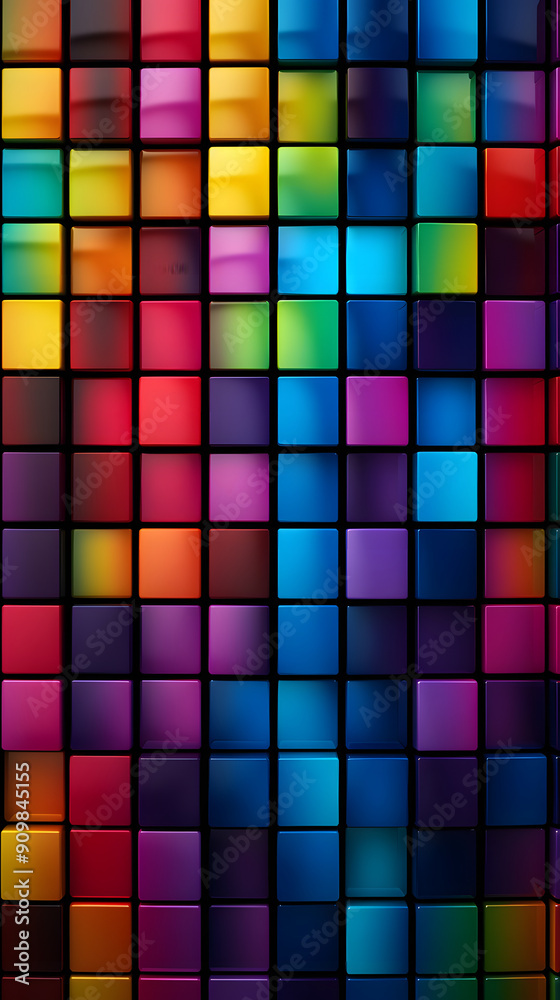 Digital color mosaic square abstract graphic poster background Digital color mosaic square abstract graphic poster background
