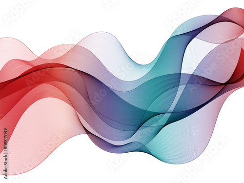 Vector abstract wave lines flowing dynamic in colorful spectrum colors isolated on white background. Eps 10