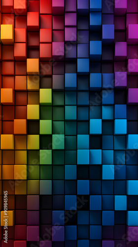 Digital color mosaic square abstract graphic poster background