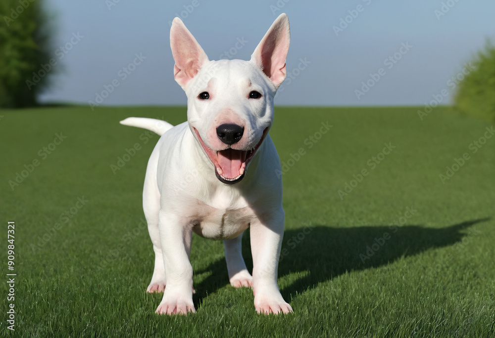 Fototapeta premium Cachorro divertido de Bull Terrier