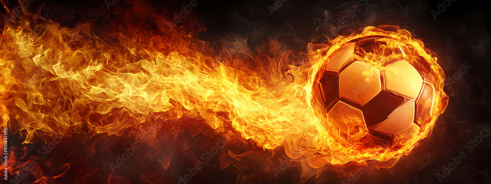 Fototapeta premium Blazing Soccer Energy