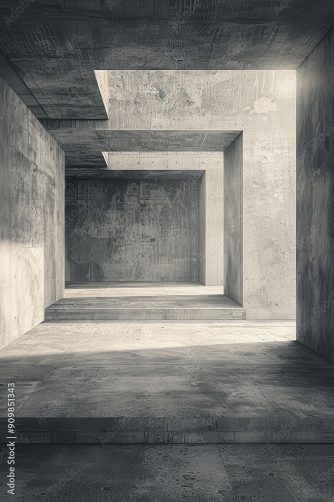 Abstract Modern Concrete Architecture with Geometric Shapes and Light Shadows Abstract Modern Concrete Architecture with Geometric Shapes and Light Shadows