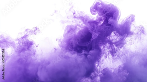A captivating cloud of purple smoke spreading out on a white canvas, adding a touch of mystery and intrigue.