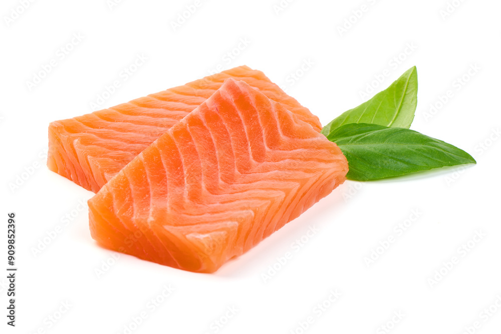 Salmon, fresh salmon fillet isolated on white background. Salmon, fresh salmon fillet isolated on white background.