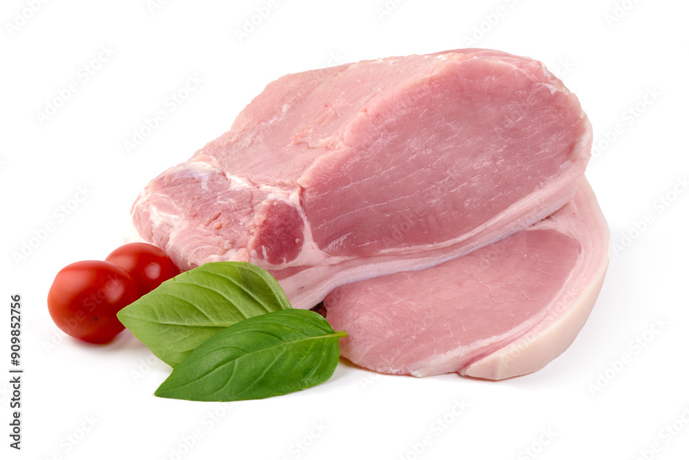 Chilled pork ham, isolated on white background. High resolution image. Chilled pork ham, isolated on white background. High resolution image.