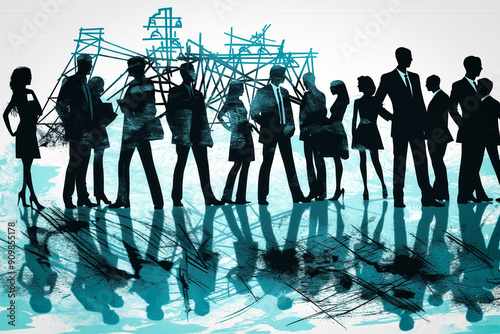 Network marketing text illu...