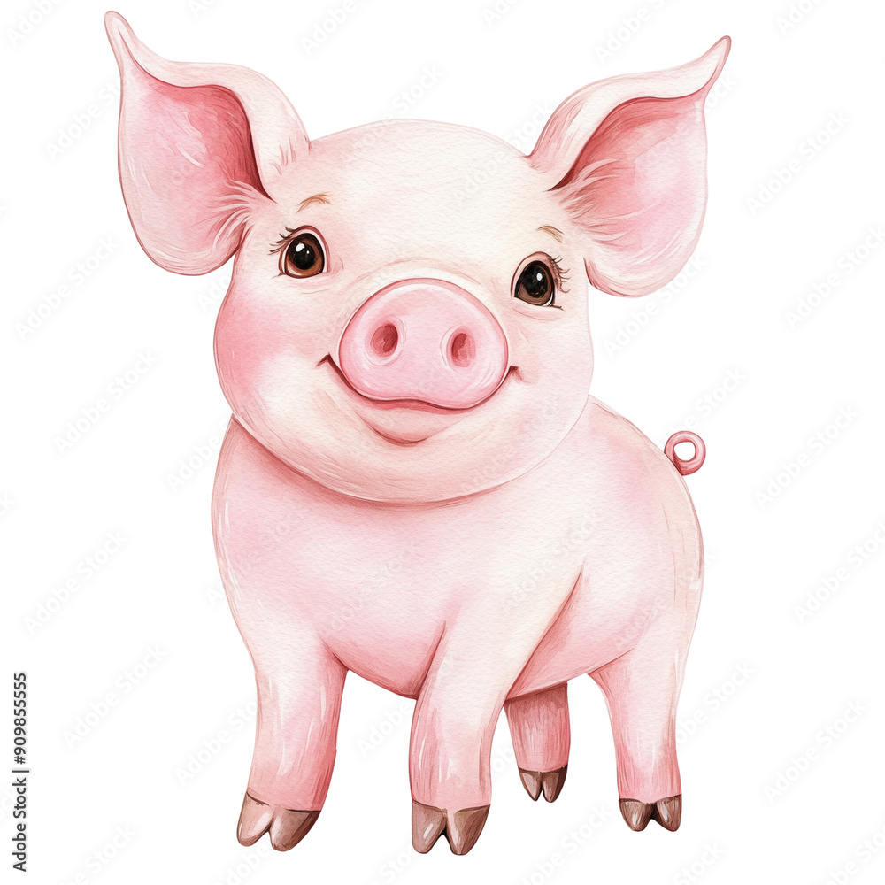 cute pig, Cartoon watercolor Clip Art cute pig, Cartoon watercolor Clip Art