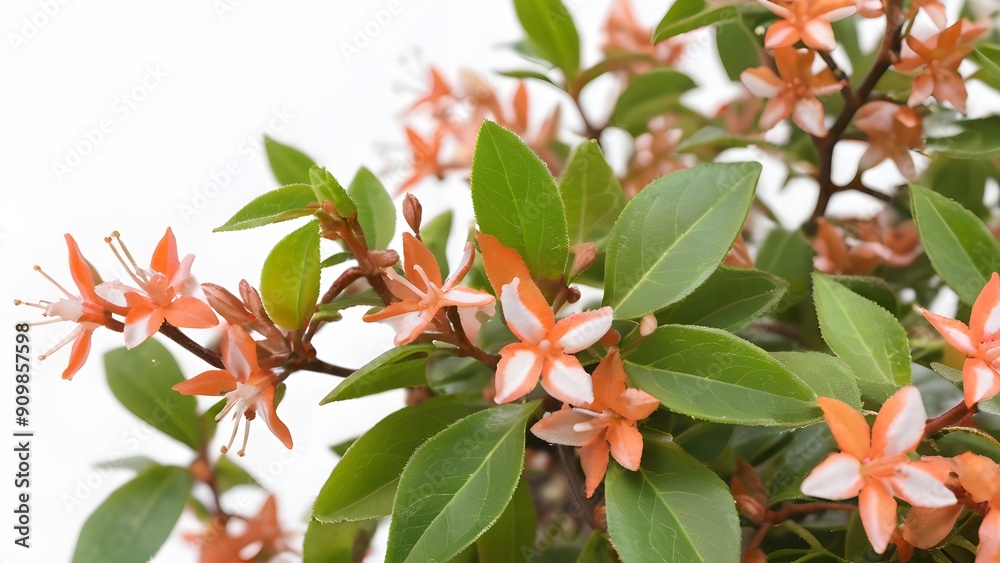 Picture of abelia plant on white background Picture of abelia plant on white background
