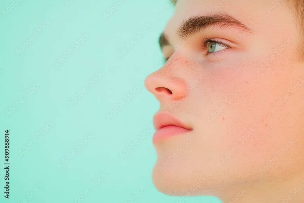 Tranquil Pastel Setting with a Youthful Male Model Tranquil Pastel Setting with a Youthful Male Model