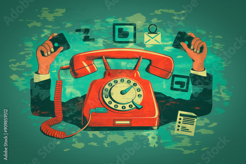 Telemarketing text illustra...