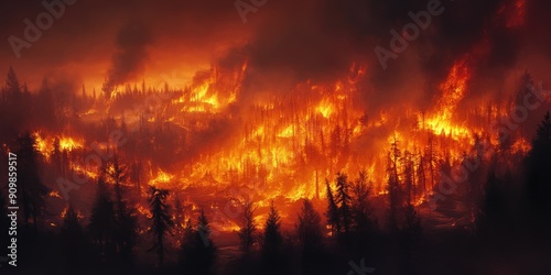 Apocalyptic Inferno Devouring a Ruined Cityscape