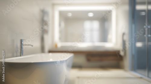blurred bathroom background