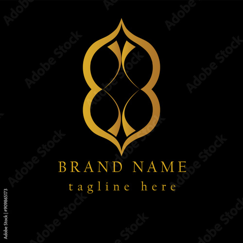 simple abstract luxury logo, with gold gradation color