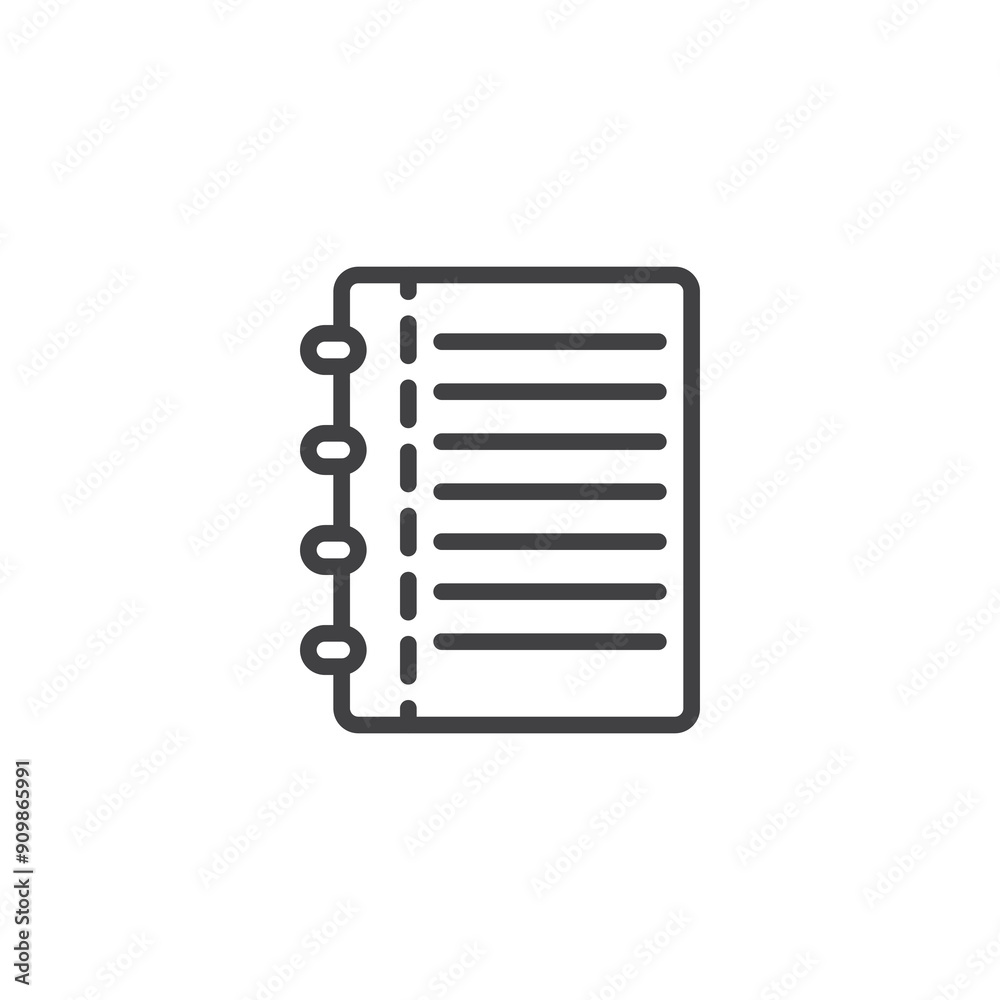 Open notebook with lined pages line icon Open notebook with lined pages line icon