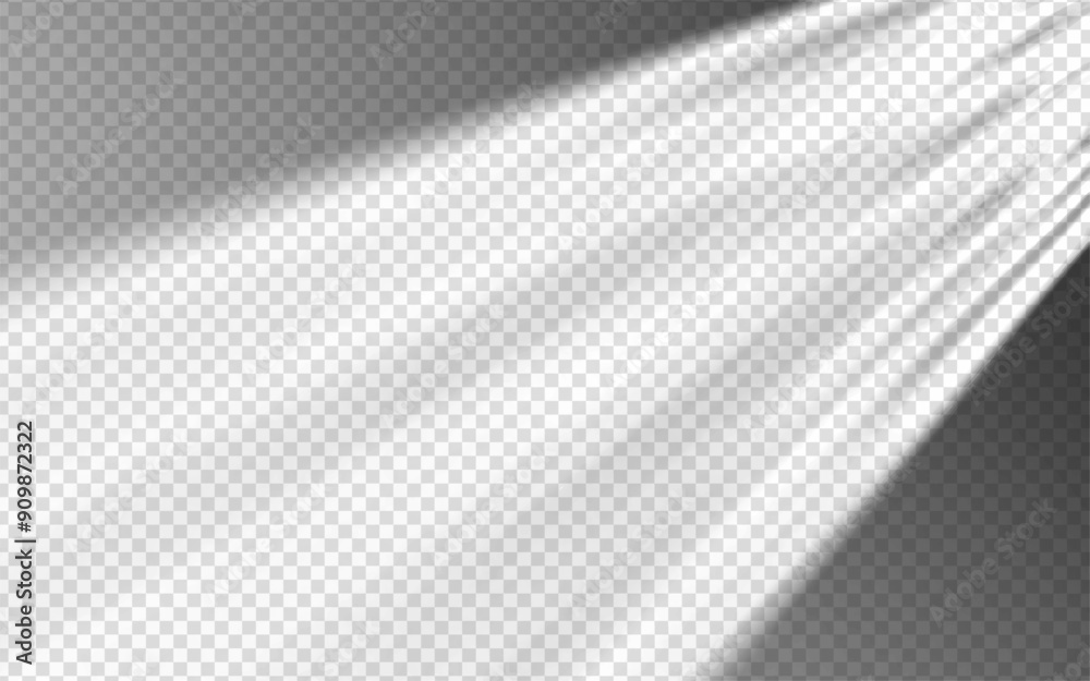 Light effect shadow overlay god rays isolated transparent background.