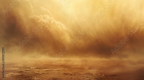 Sand dunes, desert storm abstract background. Digital illustration. AI generated illustration