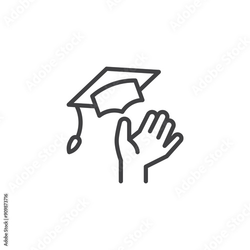 Graduation Ceremony line icon