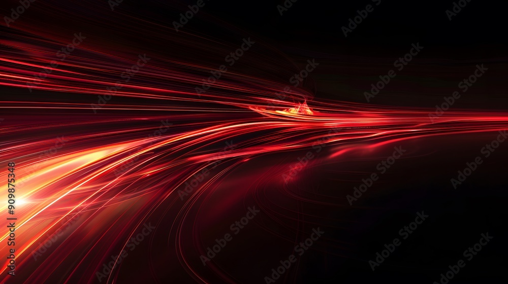 Red light trails on a black background Red light trails on a black background