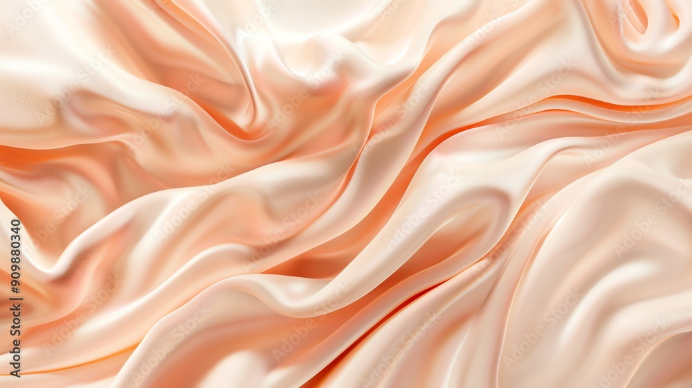 Close up of a soft, smooth, peach-colored fabric.