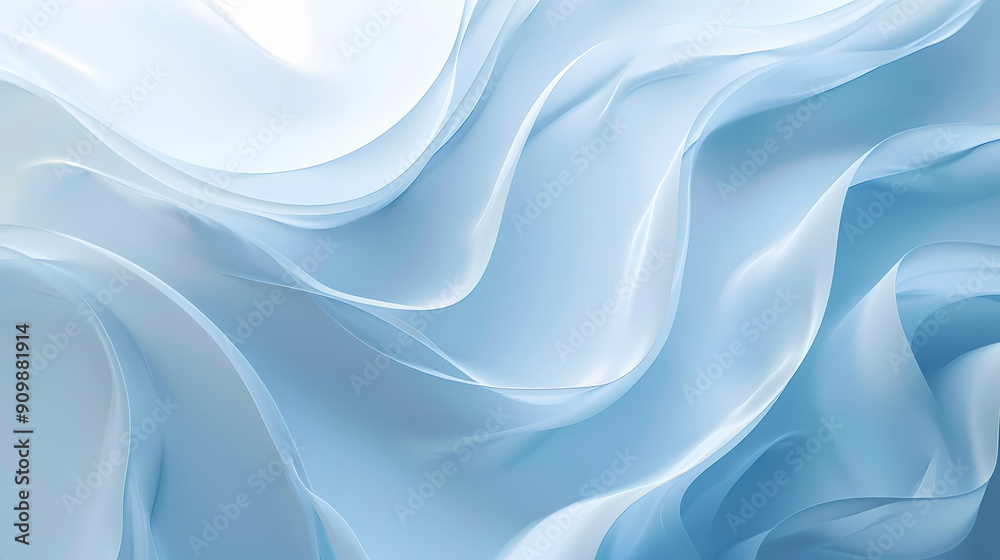 Fototapeta premium Abstract background with flowing, light blue fabric. The silky texture creates a sense of movement and serenity.