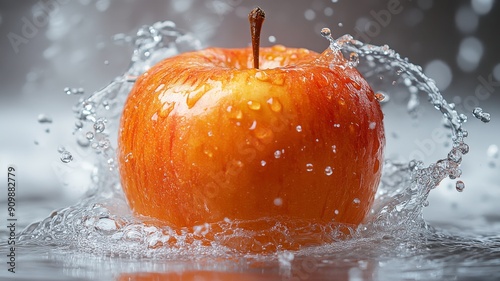 Fresh apple splash. Generative AI