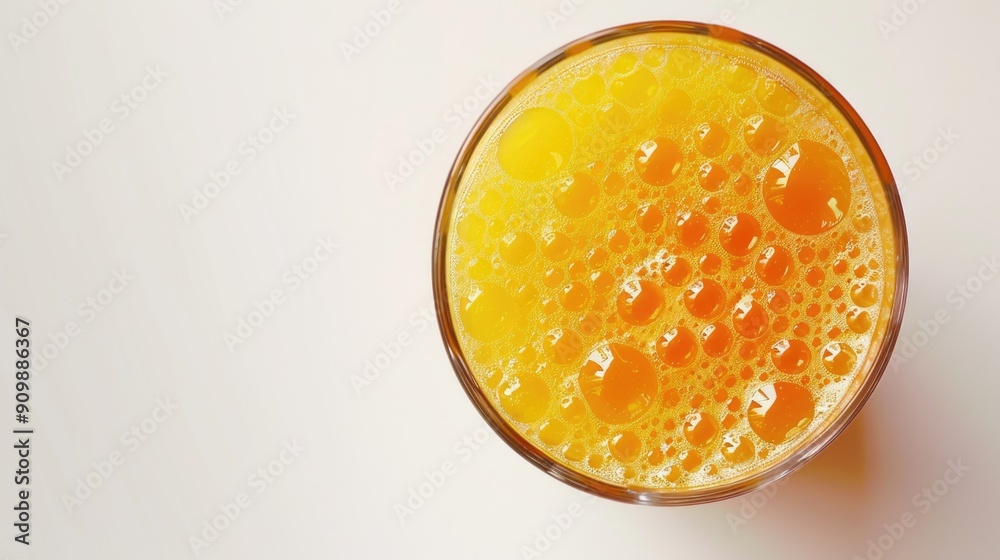 A glass of freshly squeezed orange juice sitting on a table, perfect for breakfast or a snack A glass of freshly squeezed orange juice sitting on a table, perfect for breakfast or a snack