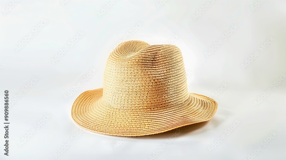 Stylish summer hat isolated on white background fashion accessories concept : Generative AI Stylish summer hat isolated on white background fashion accessories concept : Generative AI