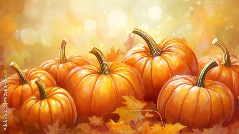 Bright orange thanksgiving pumpkin banner with space for writing. Bright orange thanksgiving pumpkin banner with space for writing.
