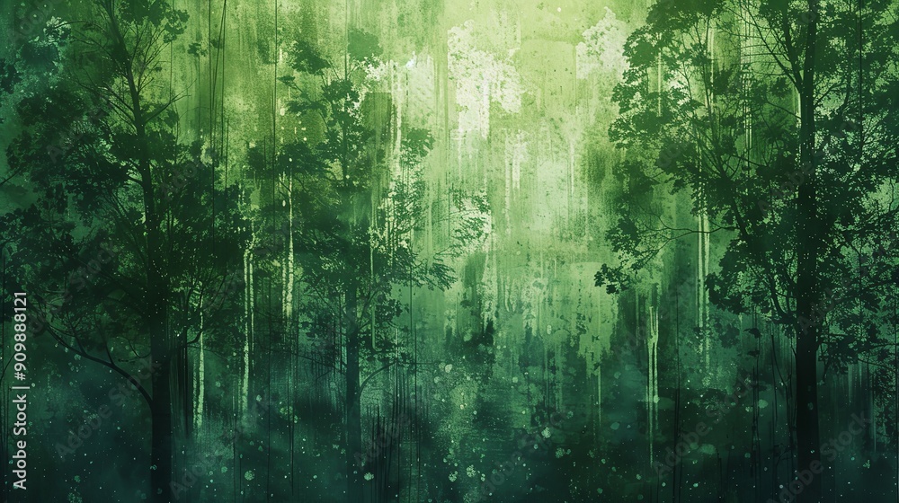Watercolor trees on a grunge texture background Watercolor trees on a grunge texture background