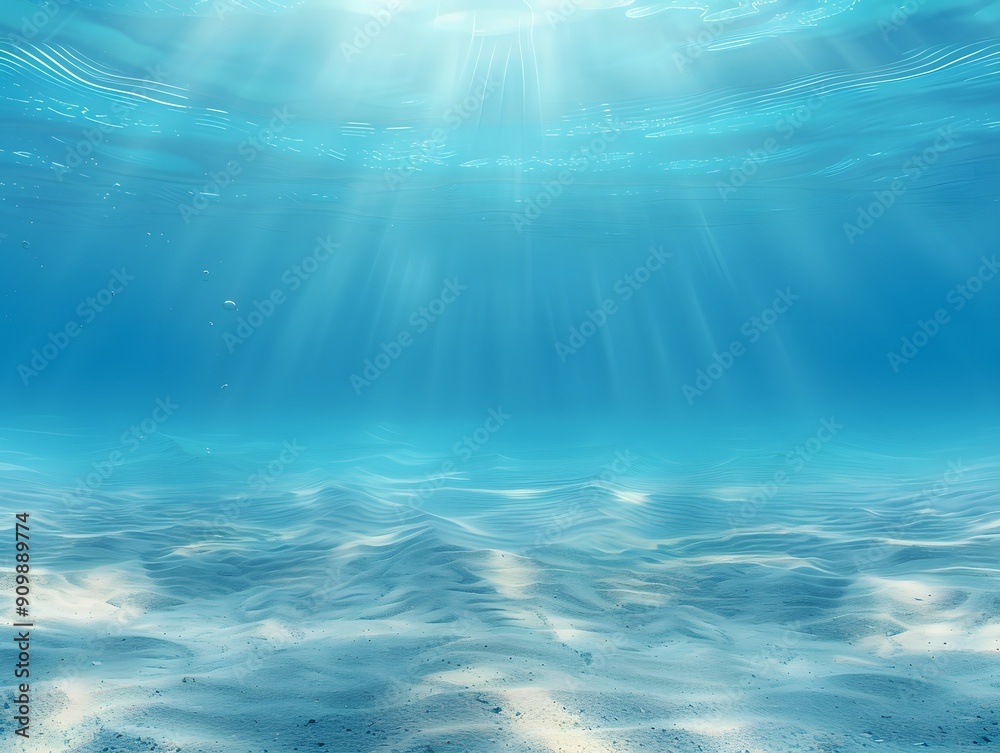 Underwater view of the ocean floor. product presentation background Underwater view of the ocean floor. product presentation background